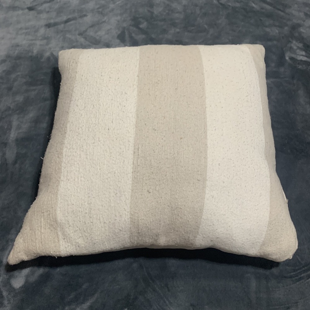 House of Cindy Striped Decorative Linen Throw Pillow Cream Beige Off-White 21x21